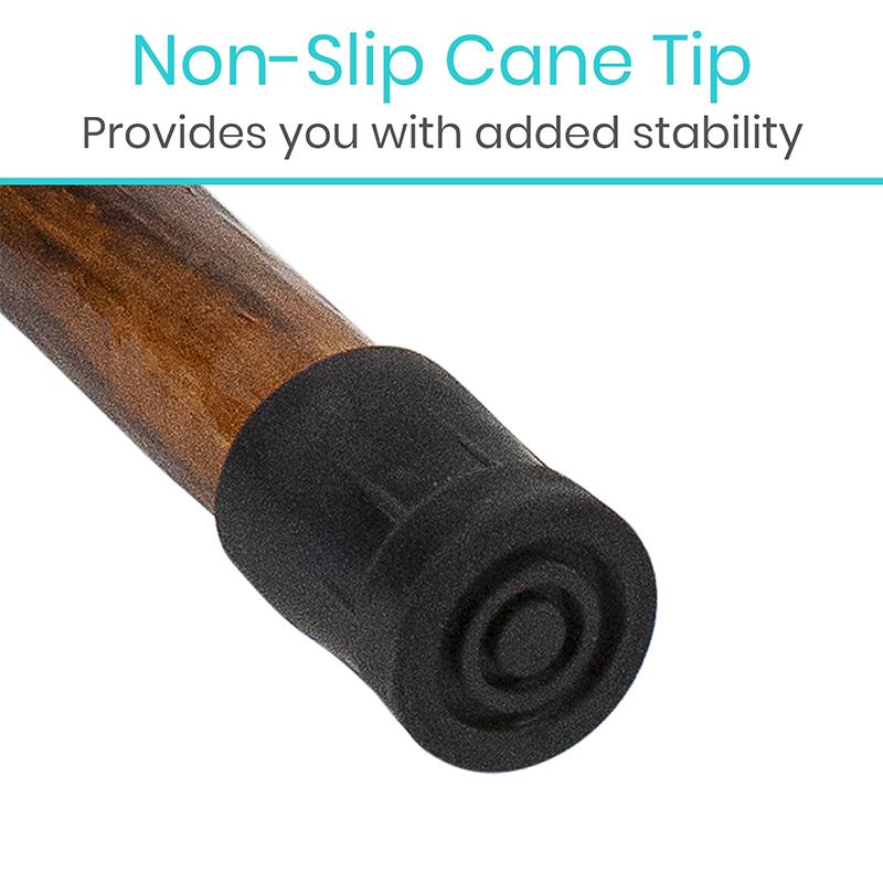Vive Wooden Walking Stick for Hiking - Handcrafted, Waterproof, with  Leather Wrist Strap - Wood Staff for Balance, Women, Men, Seniors -  Non-Slip Tip